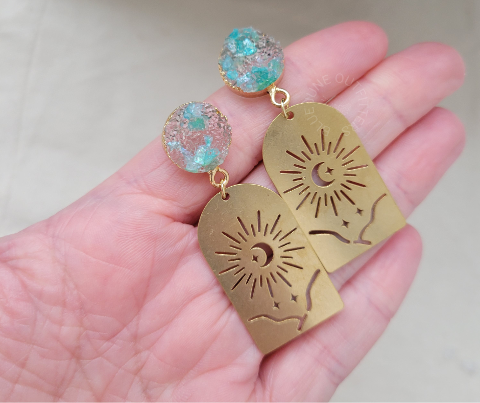 Boho Druzy Dangle Earrings | Bohemian Jewelry