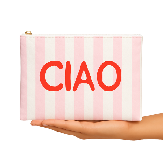 Ciao Pouch- Red & White Stripe
