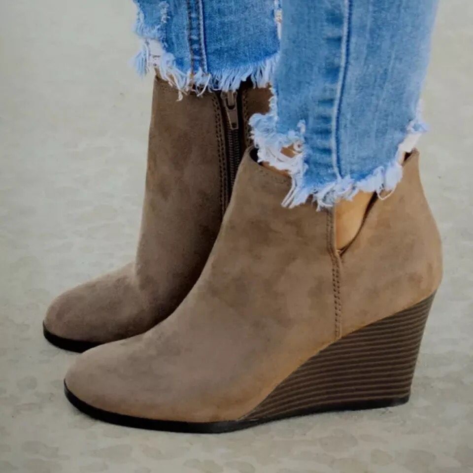 High Heel Ankle Boots with Side Zip