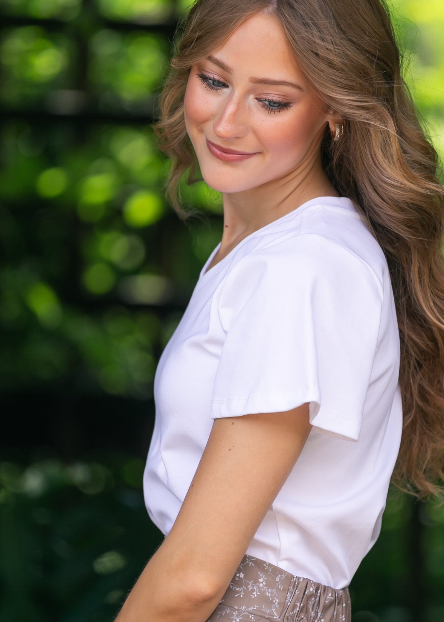 Essential V-neck Flutter Sleeve Top