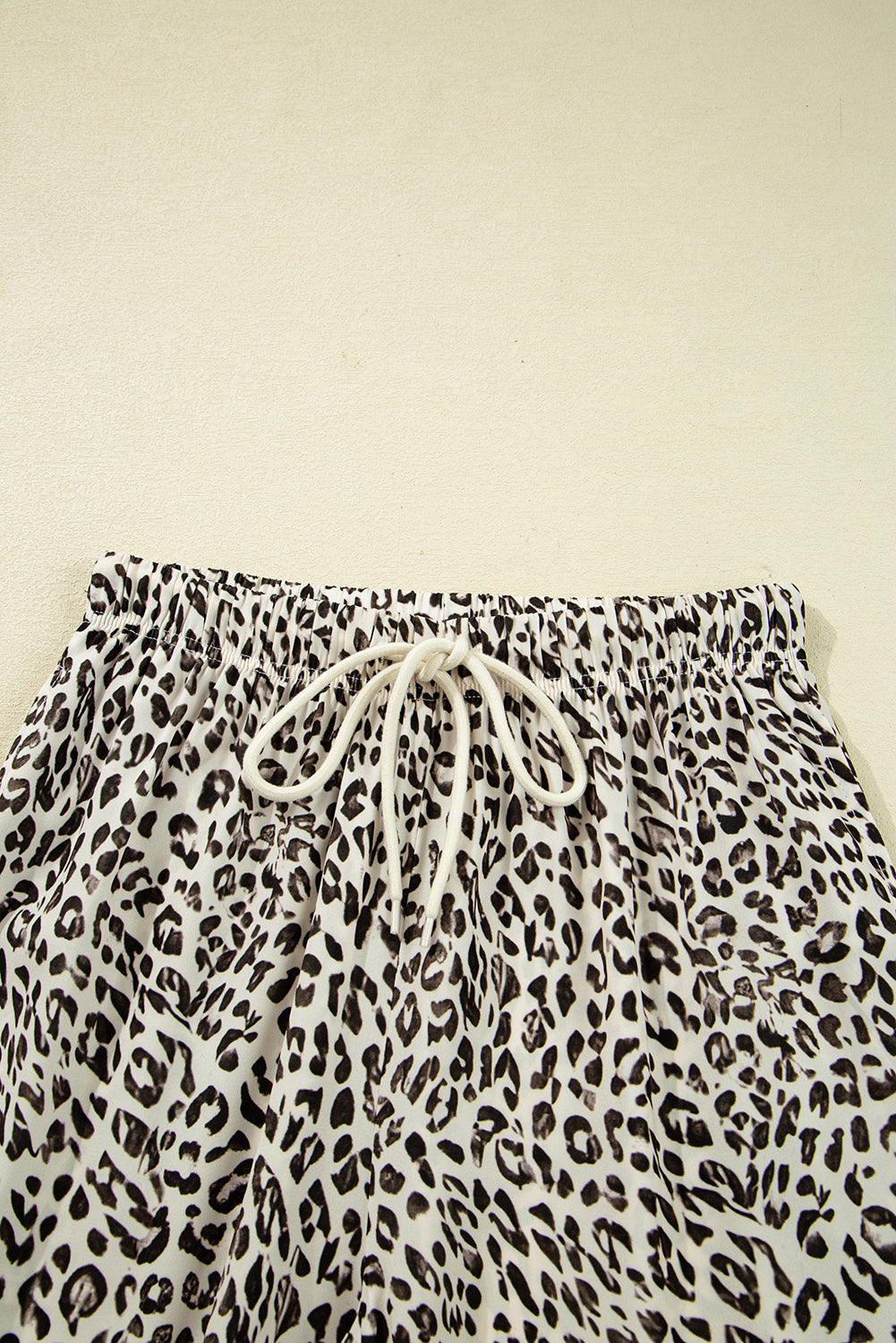 Brown Leopard Drawstring Loose Pants