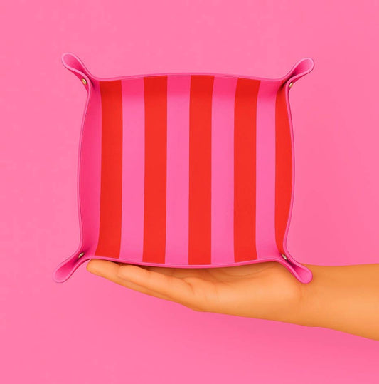 Trinket Tray Catchall in Red & Pink
