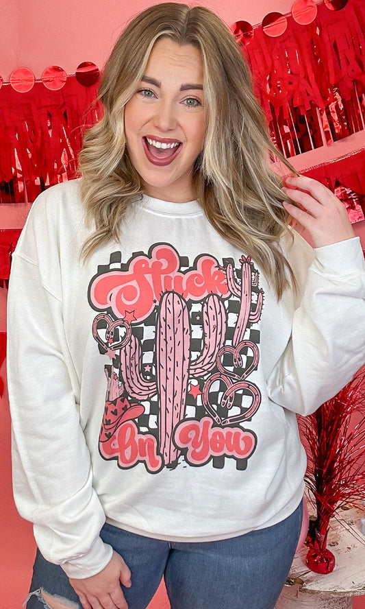 Retro Stuck on You Graphic Sweatshirt