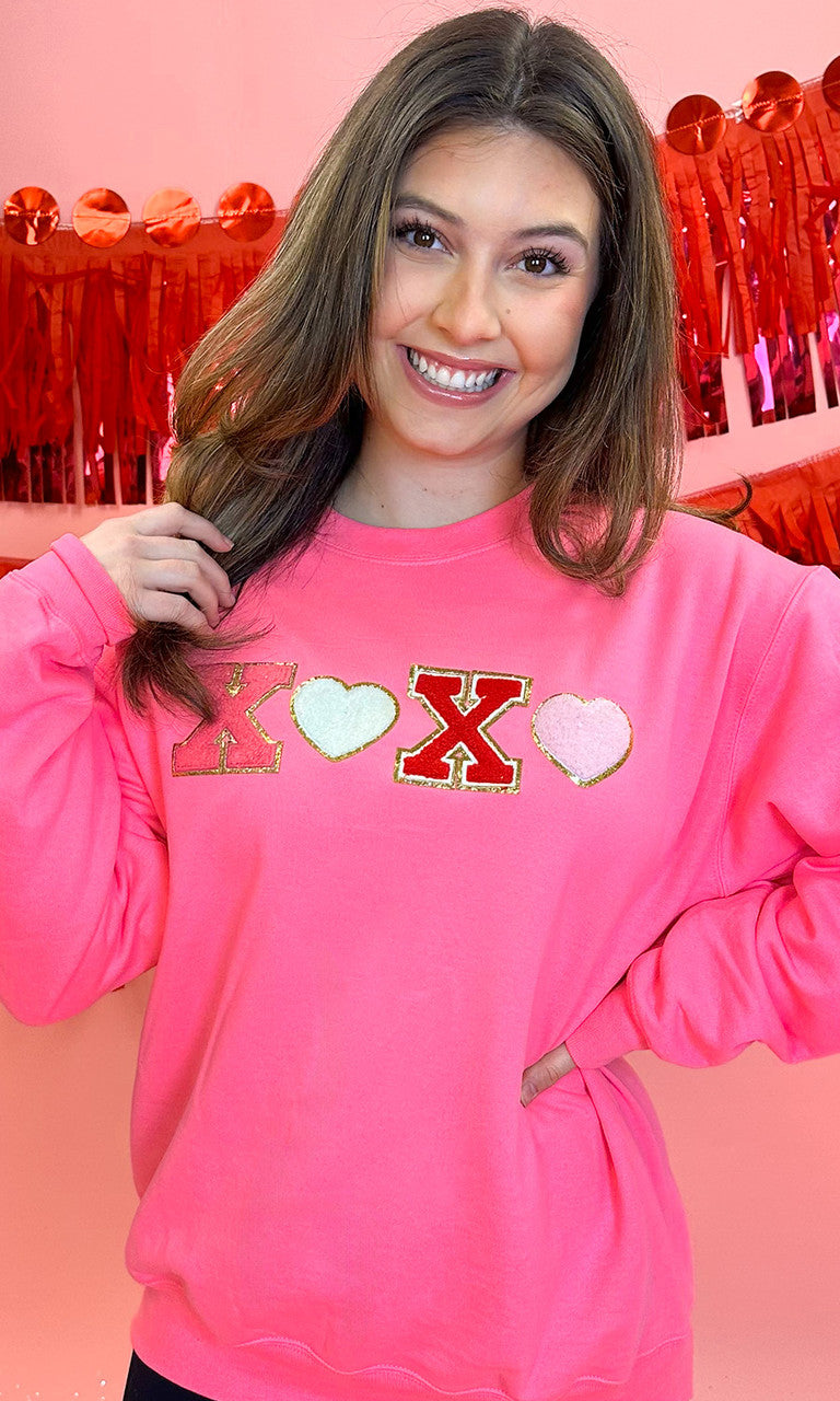 Ideal Chenille XOXO Heart Sweatshirt