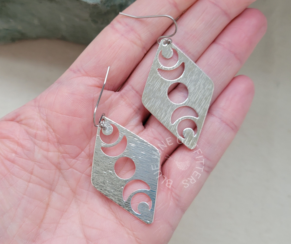 Boho Moon Phase Earrings | Hypoallergenic Bohemian Jewelry