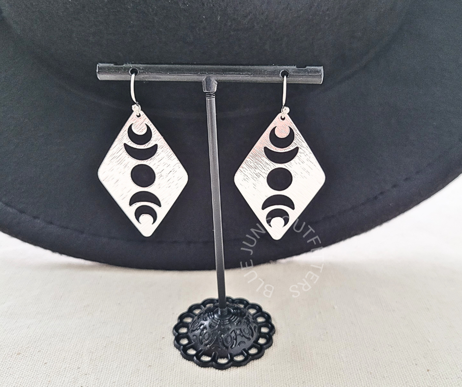 Boho Moon Phase Earrings | Hypoallergenic Bohemian Jewelry