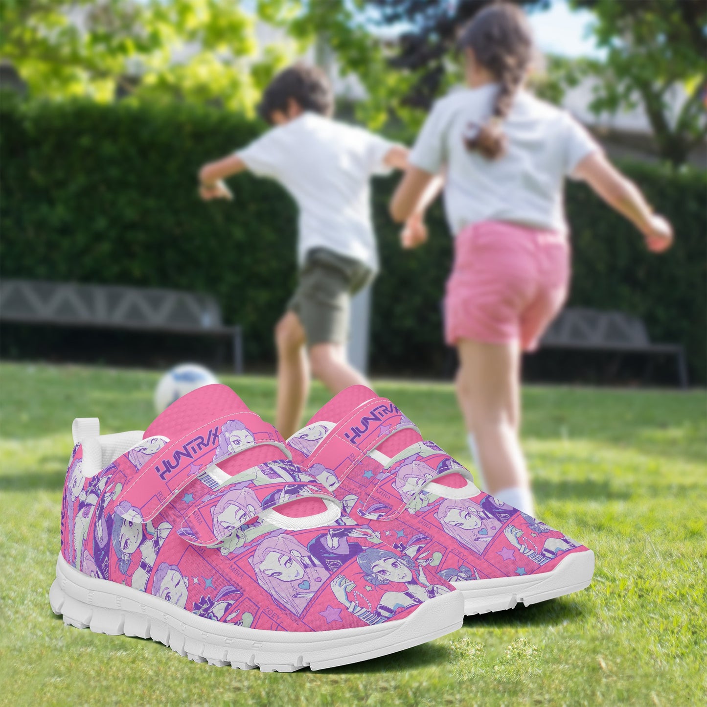 K-Pop Demon Hunters x Pink Edition | Kids & Youth Velcro Mesh Sneakers