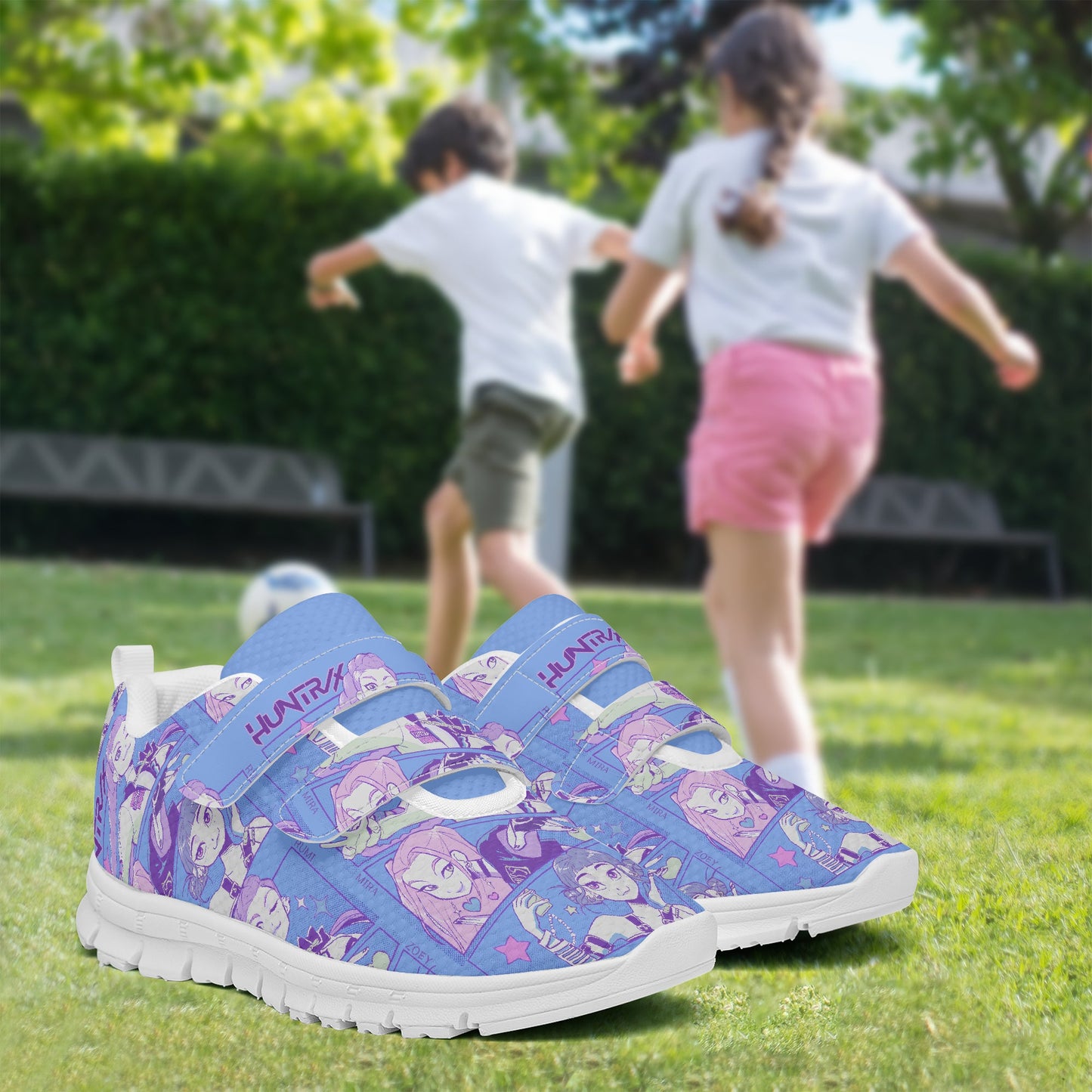 K-Pop Demon Hunters x Blue Edition | Kids & Youth Velcro Mesh Sneakers