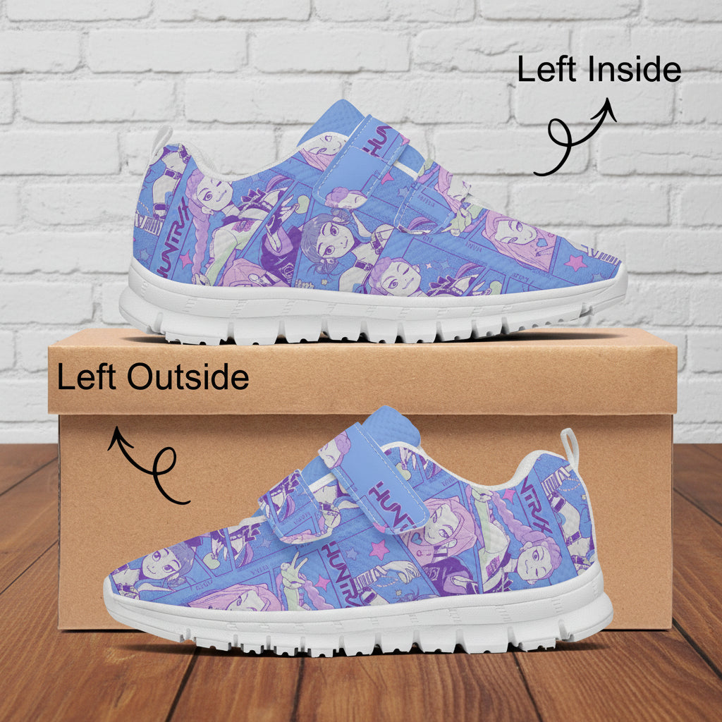 K-Pop Demon Hunters x Blue Edition | Kids & Youth Velcro Mesh Sneakers