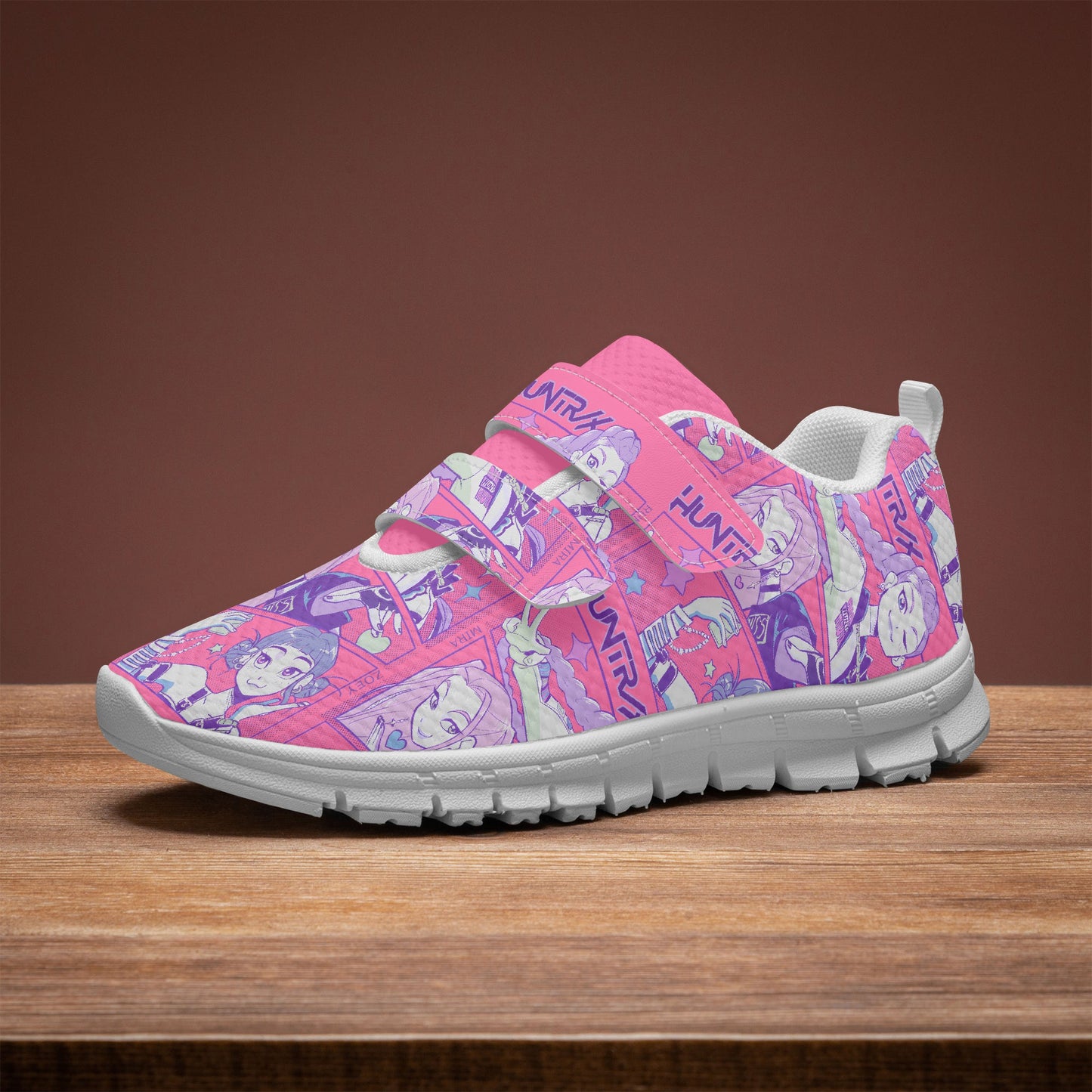 K-Pop Demon Hunters x Pink Edition | Kids & Youth Velcro Mesh Sneakers