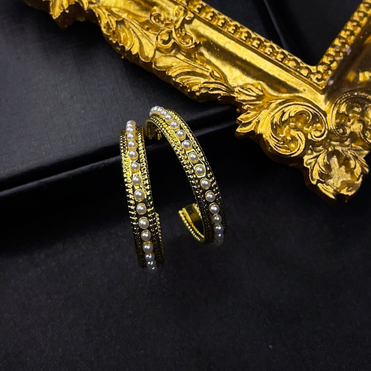 Classy Pearl Hoop Earrings