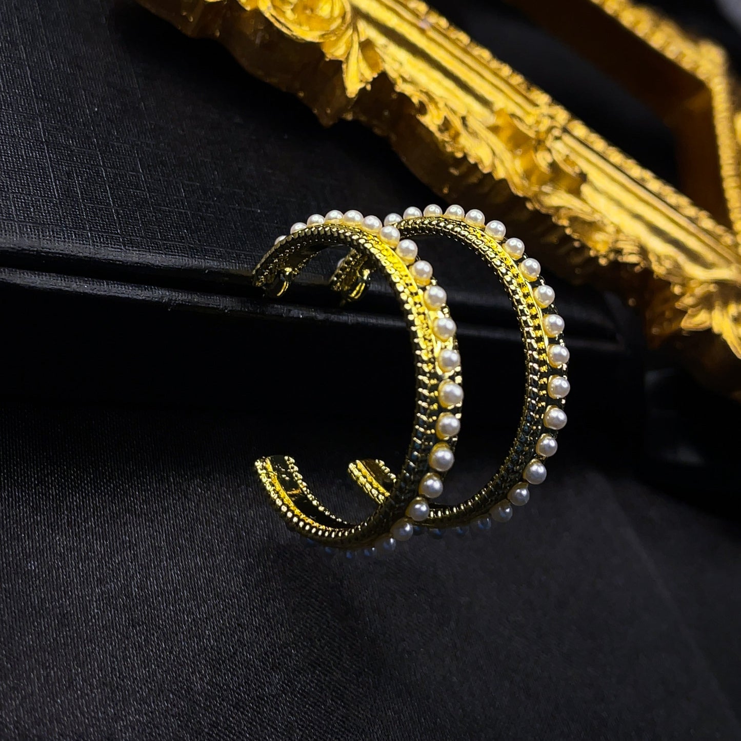 Classy Pearl Hoop Earrings