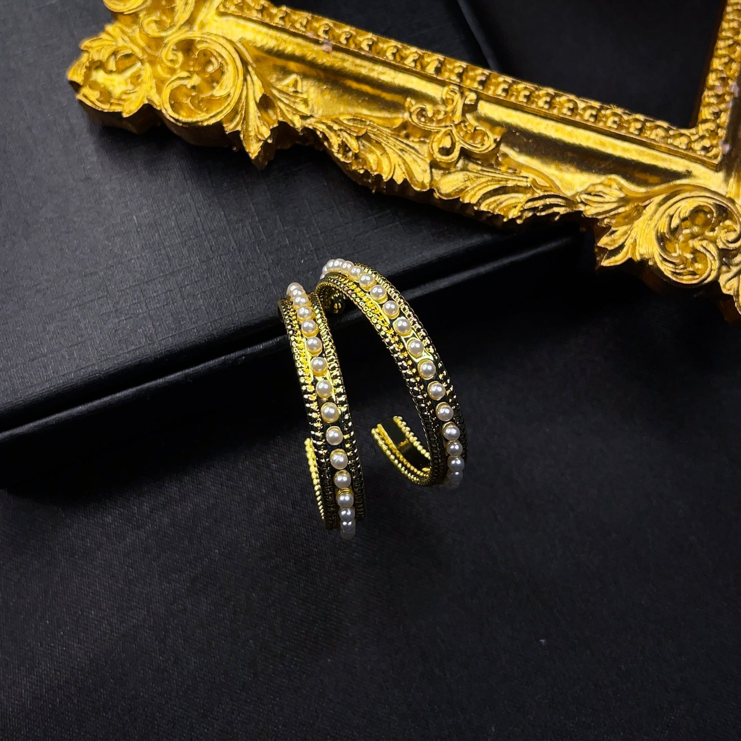 Classy Pearl Hoop Earrings